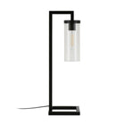 Hudson&Canal - Lampe de table Malva de 66 cm de haut avec abat-jour en verre, - Bronze noirci/grainé-Associé à un abat-jour en verre cylindrique à graines
