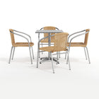 Flash Furniture – Table carrée de 23,5 po en aluminium/4 chaises en rotin beige, intérieur/extérieur TLH-ALUM-24SQ-020BGECHR4-GG-Garantie : limitée de 5 ans (pièces en métal fixes), 2 ans sur les pièces mobiles (détails avec le produit)