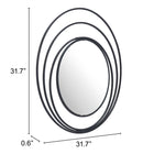 Zuo Luna Round Mirror - Black-6