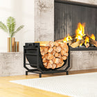 Outsunny Firewood Rack Outdoor - Heavy-Duty Log Holder with Log Tote Bag-Comes with a detachable tote bag, making wood transport clean and easy