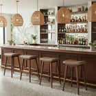 Zuo Divat Barstool - Taupe/Walnut - Set of 2-Assembly not required