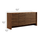 Modway Emric Wave 66" 4-Door Sideboard - Walnut-4 Soft-Close Cabinet Doors