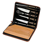 Tramontina - Churrasco Ensemble de découpe BBQ en acier inoxydable avec étui de transport - Planche en bois - Ensemble de couteaux - 8 pièces-Idéal pour préparer et servir des repas de barbecue de haute qualité