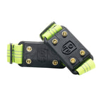 Impacto - Crampons à glace en laiton, modèle Midcleat FR anti-étincelles et polyvalent - Taille unique - Noir avec sangles ignifugées vertes - 1 paire-S’adapte au milieu de la chaussure pour éviter les glissades et les chutes dans des conditions glacées et humides