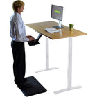 Uncaged Ergonomics 60" Rise Up Electric Height Adjustable Sit Stand Desk - Bamboo/White-Desktop size: 60" x 30"