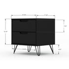 Manhattan Comfort Rockefeller Mid-Century Modern Dresser and Nightstand Set - Black-17.62" L x 35.24" W x 30.15" H