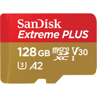 Sandisk Extreme Plus microSDXC UHS-1 Card With Adapter - 128GB-Compatible with most devices that support microSDXC cards For wide-ranging use