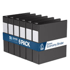 Davis Group Premium Economy Binder - D Ring - 2" - Black - 6 Pack-3 Ring Binder