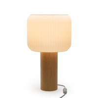 Decent Living - Lampe de table en bois d'érable - Ondes cannelées-Fabriqué au Canada avec de l'érable canadien local de première qualité.