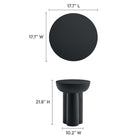Modway Caspian Round Concrete Side Table - Black-Concrete Overlay