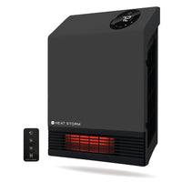 Heat Storm Wall-Mount 1000W Heater-Portable 1500-Watt infrared heater has the power to heat up a small room or office with its 5200 BTU heat output, 2 power modes, one uses the full 1,500-Watt power while the other only use 750-Watt