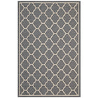 Modway Avena Moroccan Quatrefoil Trellis Indoor/Outdoor Area Rug - 5 ft W x 8 ft L - Grey/Beige-Moroccan Quatrefoil Trellis Area Rug