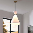 Modway - Starlight 1-Lumière Lumière suspendue - Laiton en satin blanc-Abat-teint en tissu