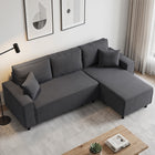 HOMCOM - Canapé d’angle sectionnel en velours côtelé - gris charbon-L’assise spacieuse accueille confortablement trois personnes 