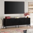 Hudson&Canal - Meuble TV Montello pour téléviseurs jusqu'à 78" - Grain noir-Caractéristiques assemblage facile