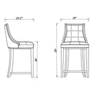 Manhattan Comfort - Tabouret de comptoir Fifth Avenue 19" traditionnel rembourré en similicuir - camel et noyer foncé - lot de 2-Revêtement en similicuir avec rembourrage en mousse