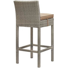 Modway - Conduit Terrasse extérieure Rotin en osier Tabouret de bar - Moka gris clair-Tissage synthétique en rotin PE