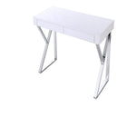 Plata Import - Mac Bureau Bureau Bureau Placage De Bois Avec Pieds En Acier Inoxydable, Blanc-Bureau