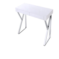 Plata Import - Mac Bureau Bureau Bureau Placage De Bois Avec Pieds En Acier Inoxydable, Blanc-Bureau