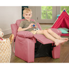 Flash Furniture – Fauteuil en vinyle inclinable pour enfant avec espace de rangement, style contemporain, rose-Rembourrage en vinyle rose