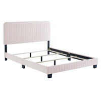 Modway Celine Channel Tufted Performance Velvet Twin Bed - Pink-Twin Bed