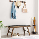 Modway - Saoirse 47" Imitation cuir Banc en bois - Noir noyer-Protège-pieds pour la protection du sol