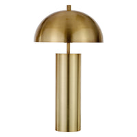 Hudson&Canal - Lampe de table York 27" avec abat-jour en métal - Laiton/laiton-Design moderne du milieu du siècle pour votre salon, votre espace de travail ou votre table de chevet