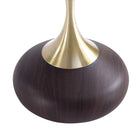 Manhattan Comfort Patchin 15.75" Modern End Table - Brown and Gold - Set of 2-Tabletop Diameter Measures 15.75 inches