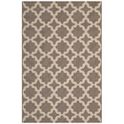 Modway Cerelia Moroccan Trellis Indoor/Outdoor Area Rug - 5 ft W x 8 ft L - Light/Dark Beige-Moroccan Trellis Area Rug