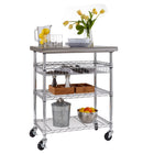 Seville Classics - Chariot de cuisine en acier inoxydable - 30 po L x 20 po l x 36 po H - Argent-Montage facile, aucun outil requis