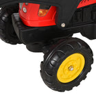 Aosom 3-in-1 Kids Ride-On Excavator Toy with Controllable Cargo Trailer - Red-Colour: Red 