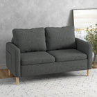 HOMCOM 56" Loveseat Sofa for Bedroom with Side Pockets - Grey-Can be placed anywhere, from living room, bedroom to home office