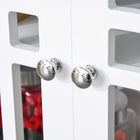 HOMCOM 31" L Storage Cabinet with Fretwork Doors and Shelf - White-Color: White 