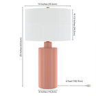 Hudson&Canal - Lampe de table Selina en céramique de 63 cm de haut avec abat-jour en tissu - Rose poudré/blanc-Nettoyer avec un chiffon doux et sec, sans produits chimiques agressifs ni produits de nettoyage abrasifs