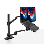 ShoppingAll - Support convertible 2-en-1 pour écran et ordinateur portable - Noir-Peut accueillir un écran 15"-32" et un ordinateur portable 12"-17" OU peut être utilisé pour deux écrans 15"-32". Chaque bras peut supporter jusqu'à 17,6lb/8kg d'ordinateur portable ou d'écran avec des trous de montage VESA de 75mm x75mm ou 100mm x 100mm.