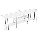 Manhattan Comfort Celine 70.86" Modern Console Table - White-Includes 2 Long Open Shelves and 1 Short Middle Shelf
