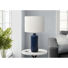 Monarch Specialties 23" H Contemporary Table Lamp - Blue Ceramic / Ivory / Cream Shade-The convenient on/off turn knob switch that operates up to a standard 100W bulb (not included), to brighten and illuminate a living room, bedroom, or office space with an inviting ambiance