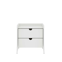 Manhattan Comfort Coney 19.68" Mid-Century Modern Nightstand - White-Mid-Century Modern Nightstand for Bedroom Use