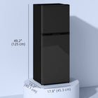 HOMCOM 4.6 cu ft  Mini 2 Door Fridge with Freezer - Black-This compact fridge runs at just 40dB, ensuring a quiet atmosphere
