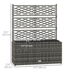 Outsunny - Jardinière surélevée en osier PE avec treillis-Structure en métal pour un noyau solide, recouverte de rotin en plastique pour un look de jardin élégant  