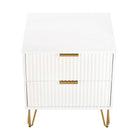 Manhattan Comfort DUMBO Modern Nightstand, Dresser Set and 5-Drawer Tall Dresser Set - White-10