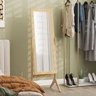 HOMCOM Full Length Mirror - 18.5" W x 58.25" H - Brown-The full size mirror can be installed in your bathroom, dressing room, bedroom, etc. 