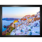 Santorini Greece Oia Houses - Framed Canvas - 35" x 27"-High-quality art print professionally matted and framed