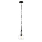 Hudson&Canal Verona 7" Wide Pendant with Glass Shade - Blackened Bronze/Clear-Paired with a clear dome glass shade