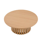 Manhattan Comfort Layla Modern Coffee and End Table - Natural Oak - Set of 2-This Large Set Allows for Magazine and Coffee Space while Hosting