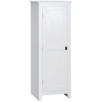 HOMCOM 48" H Kitchen Pantry Cabinet with Barn Door - White-Four-tier layout maximizes vertical storage 