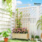 Outsunny Wooden Planter with Trellis with Wheels - Drainage Holes-With drainage holes -water doesn't build up inside