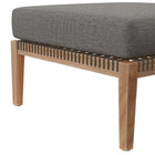 Modway Clearwater Outdoor Patio Teak Wood Ottoman - Grey/Graphite-Non-Marking Foot Pins