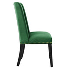 Modway Baron Performance Velvet Dining Chairs - Emerald - 2 Pack-Non-Marking Foot Caps