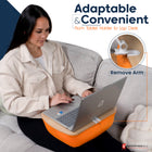 ShoppingAll Beanbag Adjustable Tablet Holder Cushion Pillow Stand - Orange-360° Rotating Clip for Easy Viewing - Equipped with a ball joint clip, the tablet holder rotates 360°, making it easy to switch between landscape and portrait orientations for a customized viewing experience.